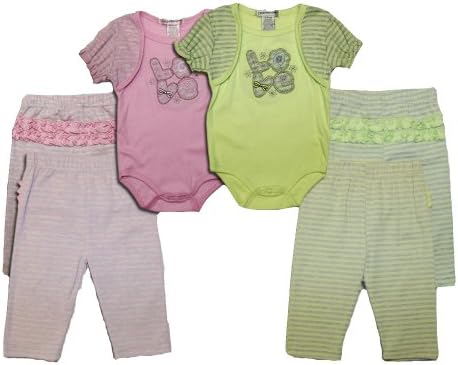 Teddy Boom Baby Girl's Short Sleeve Knit Pant Set-6-9M-Pink