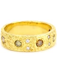 Sethi Couture "Organic Beauty" Multicolor Diamond Hammered Band , Size 6.5