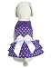 UP Collection Purple Dog Dress with Polka Dots and Bow Detail, Medium