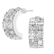 CZ Sterling Silver Hoop Earrings