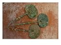 Three Hairpin-Like Artifacts from Wari Empire Site at Ayacucho, Peru Art Photographic Poster Print by Kenneth Garrett, 16x12