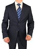 Giorgio Exclusive Platinum Label Italian Suit 100% Extra Fine Worsted Wool Super 150s 2 Button Jacket Flat Front Pants French Navy Blue