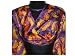 ArtisanStreet's Chili Pepper Scarf. Hand Painted. Features Red, Orange, Yellow and Green Chili Peppers on Purple Background. One Of A Kind. Signed By Artisan.