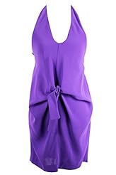 Polyester Open-Back Halter Bodycon Dress 