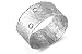 14K White Gold Matte and Hammered-Finish Hand-Crafted Cuff Bracelet, Enhanced with Circle-Shaped Pave Set Diamonmds.