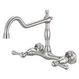 Danze D416557SS Opulence Two Handle Bridge Wall Mount Kitchen Faucet, Stainless Steel