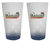 Miami Dolphins Frosted Pint Glass (16-Ounce, Set of 2)