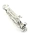 Women's Rhinestone Metal Hair Barrette Clip Hair Pin Antique Silver IMB2100