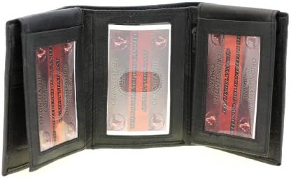 Buff-cow Mid Grade Genuine Leather Men's Trifold Wallet Double Flap Up ID