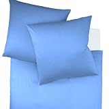 fleuresse Bettw&auml;sche 9100-6031, 200/220 cm colours Uni Mako Satin 200/220 cm , Farbe Himmelblau, 100% Baumwolle