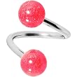 Pink Glow-N-Dark Spiral Twister Belly Ring