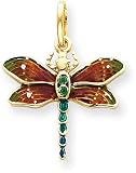 Dragonfly Enamel Charm, 14K Yellow Gold