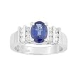 14K White Gold Sapphire and Diamond Ring