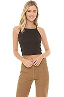 ALYGNE Womens Basic Stretchy Rayon Racerback Cami Crop Top