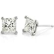 2-3/8ct TW Princess Cut Diamond Stud Earrings in 14kt White Gold (J/I1)