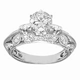 1.07 CT TW 6-Prong Antique Style Diamond Engagement Ring in 14k Gold Pave Setting