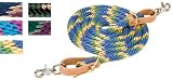 Weaver poly roping barrel reins Hunter Green Black TAN
