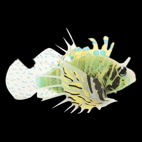 Lionfish L Green Aquarium Fish Tank Landscape Decoration Glow Simulation Animal Plants Ornament no.39