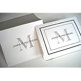 50 Personalized Note Cards with Initial Plus Full Name. 50 Folding Cards with Matching Envelopes. Choose with Border or Without Border. A Great Personalized Gift!
