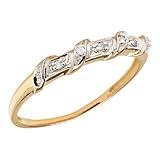 10K Yellow Gold Diamond Band Promise Ring