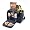 Navy Blue Bag w/ Lattice Stripe Napkins