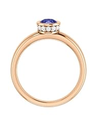 14K Rose Gold 7.00x5.00mm Oval Cut Tanzanite and Diamond Ring -- LIFETIME WARRANTY