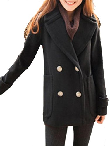 Wantdoレディース 秋冬人気コート 美シルエット ダブルブレスト Pコート