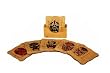 Chinese Oriental Mask Painting Bamboo Coasters Set of 6