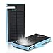 GRDE Solar Charger Portable Solar Power Bank with Phone Dock 10000mAh Dual USB External Battery Charger For Cellphone iPad Camera GPS Tablets and Other 5V USB Devices-Blue