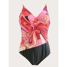 Womens Christina Fantasizer Plus Size One Piece Swimsuit (C-D Cup) Pink Pattern