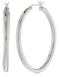 Sterling Silver 4mm Oval Hoop Earrings