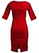 Red Rockabilly Secretary Pinup Wiggle Pencil 3/4 Sleeve Women's Dress