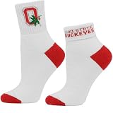Ohio State Buckeyes Ladies White Roll Down Socks