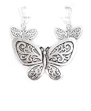 Silver Butterfly Brooch & Earrings Set