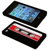 Cbus Wireless brand Black/Red Silicone Cassette Tape Case / Skin / Cover for Apple iPod Touch 4 / 4G / 4th Gen
