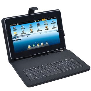 Artificial Leather Case & USB Keybord for 10-inch 10.1 10.2 Android Tablet pc