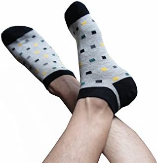 YZLFashion Korean Men's -womens Dot Socks Low Cut ,Pack of 5
