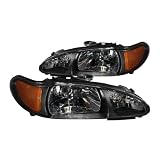 Anzo USA 111033 Ford Escort Crystal Black Headlight Assembly - (Sold in Pairs) by AnzoUSA