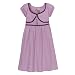 Girls' YES Short-Sleeved Dress with Lace Trim - Purple