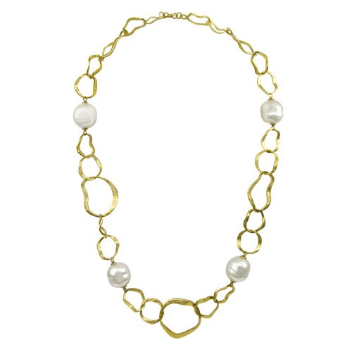 Majorica Jewelry 36-inch/White-Pearl Vermeil Chain Necklace