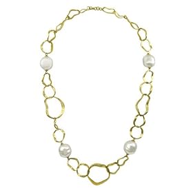 Majorica Jewelry 17-inch/White-Pearl Vermeil Chain Necklace