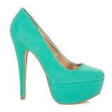 Qupid Penelope-01 Sea Green Nubuck Platform Pump Styleupgirl