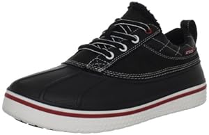 crocs Men's Allcast Duck Shoe,Black/White,12 M US