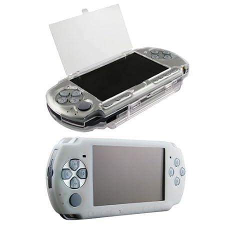 eForCity Clear White Soft Silicone Skin Case + Hard Crystal Case for Sony PSP 2000 3000