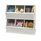 Badger Basket Three Bin Storage Cubby - White