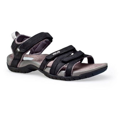 Teva Women's Tirra Leather Sandal,Black,8.5 M US
