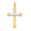 Two-tone 14kt Gold Irish Celtic Crucifix Cross Pendant