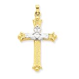 Two-tone 14kt Gold Irish Celtic Crucifix Cross Pendant