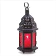 Red Glass Moroccan Lantern