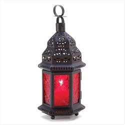 Red Glass Moroccan Lantern